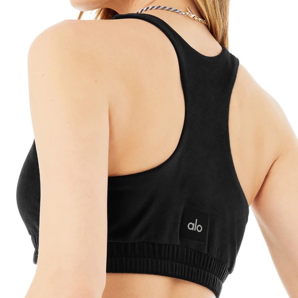 ALO Velour Glimmer Scoop Neck Bra sz M - Picture 3 of 8